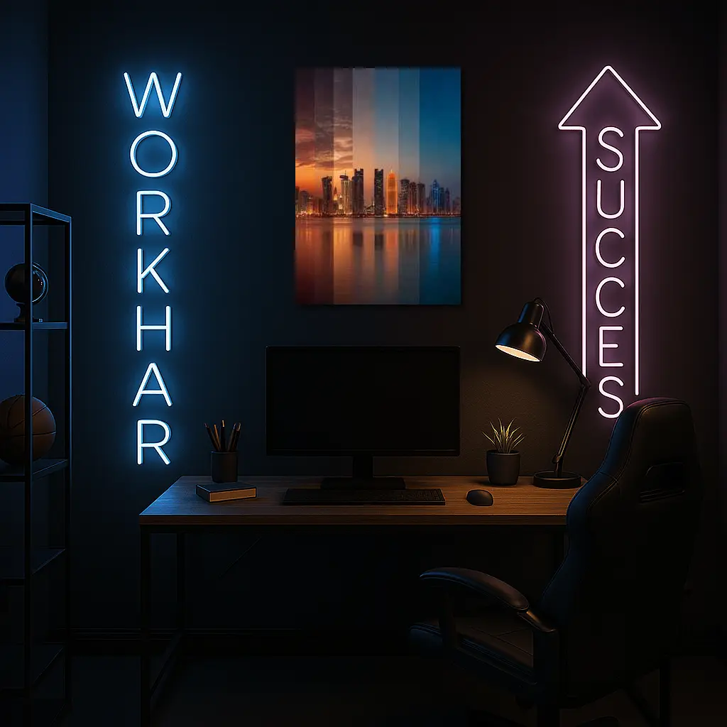 Doha Qatar Skyline Day To Night – Wall Art