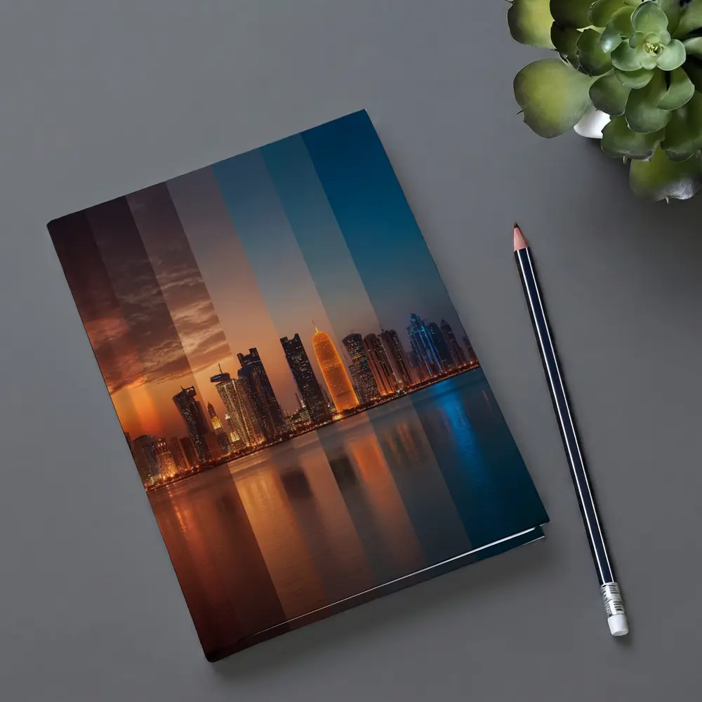 Doha Qatar Skyline Day To Night – Notebooks