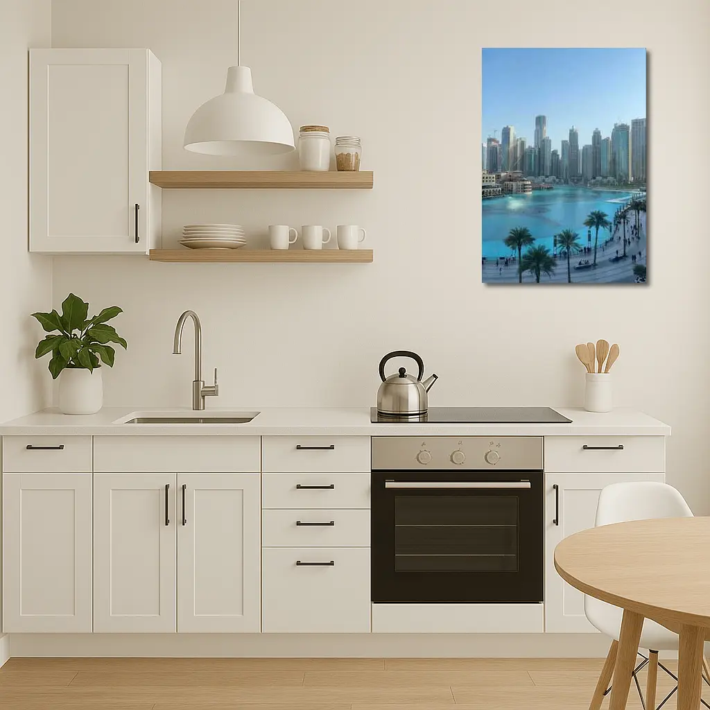 Dubai Downtown Skyline Blue Water Promenade – Wall Art