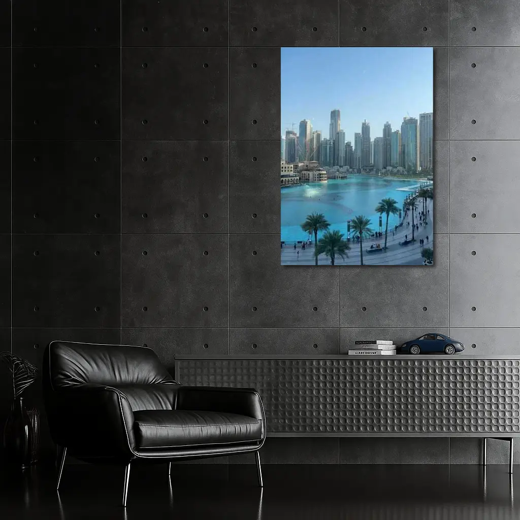 Dubai Downtown Skyline Blue Water Promenade – Wall Art