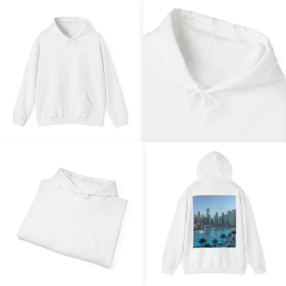 Dubai Downtown Skyline Blue Water Promenade – Hoodies