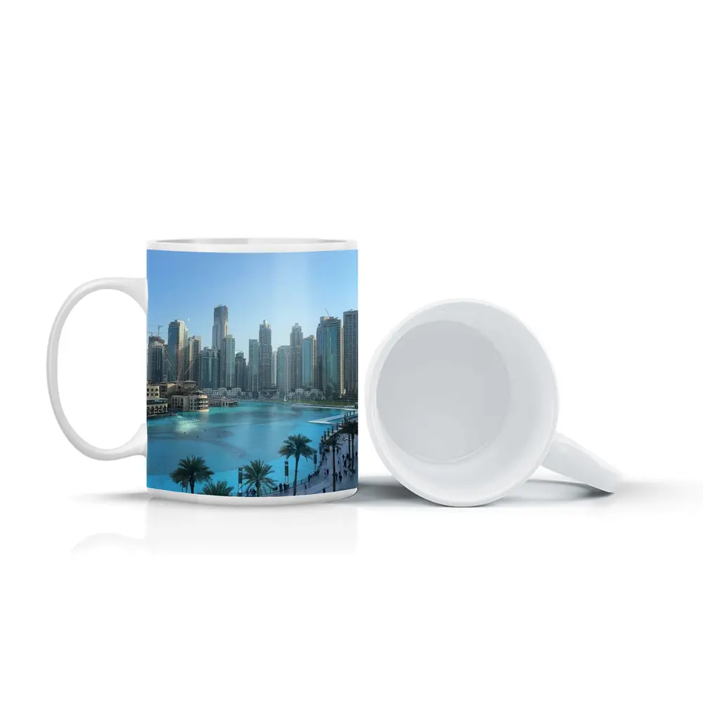 Dubai Downtown Skyline Blue Water Promenade – Mugs