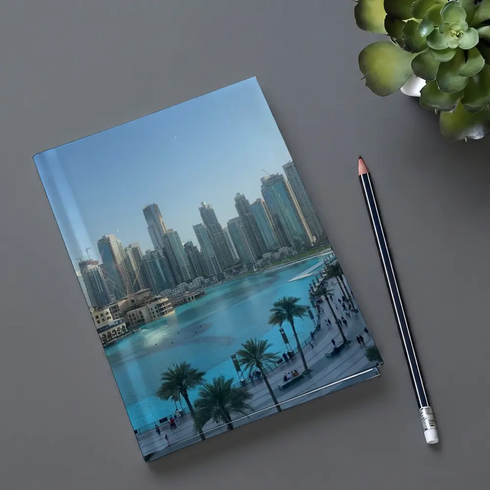 Dubai Downtown Skyline Blue Water Promenade – Notebooks