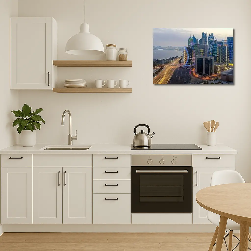 Doha Qatar Skyline City At Dusk – Wall Art