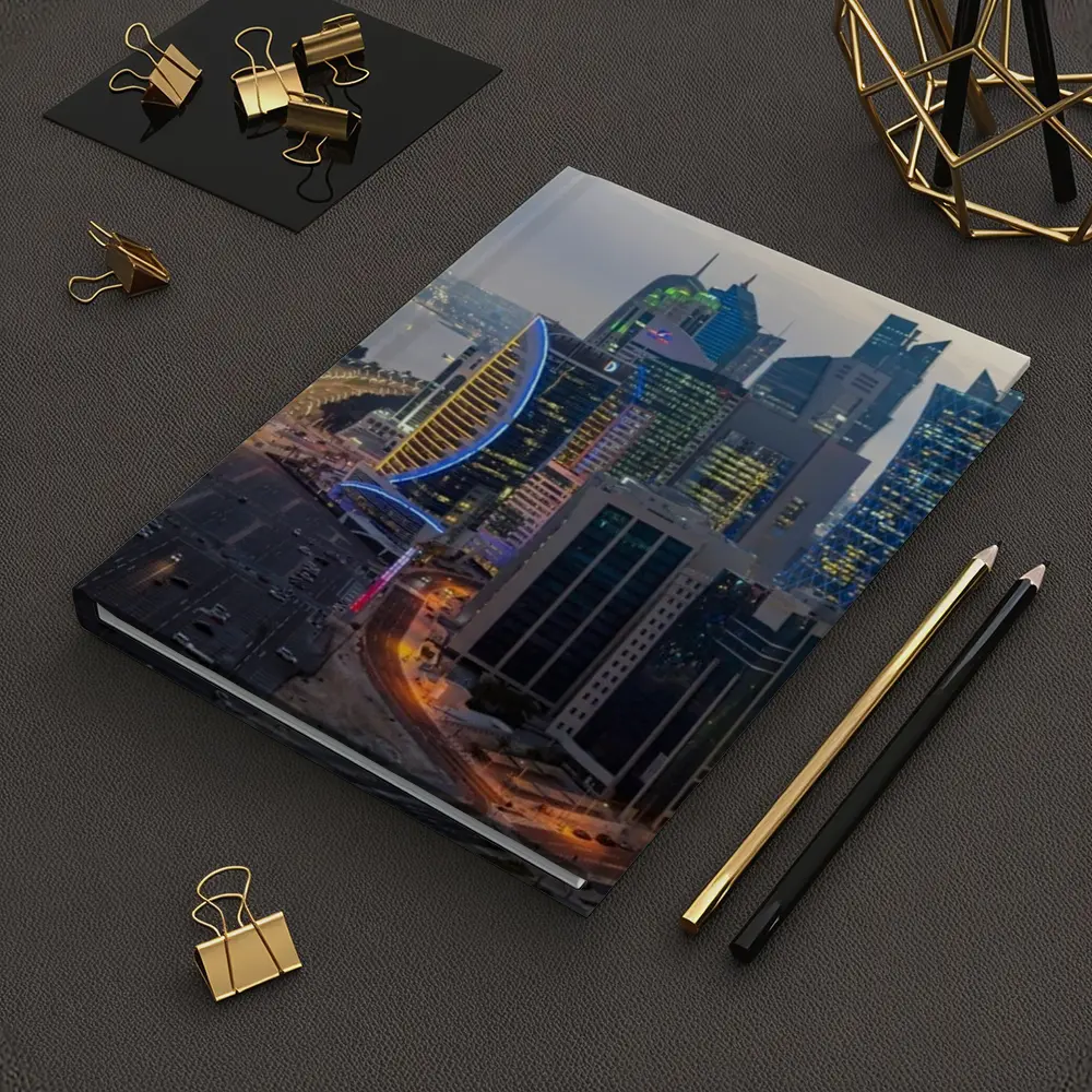 Doha Qatar Skyline City At Dusk – Notebooks