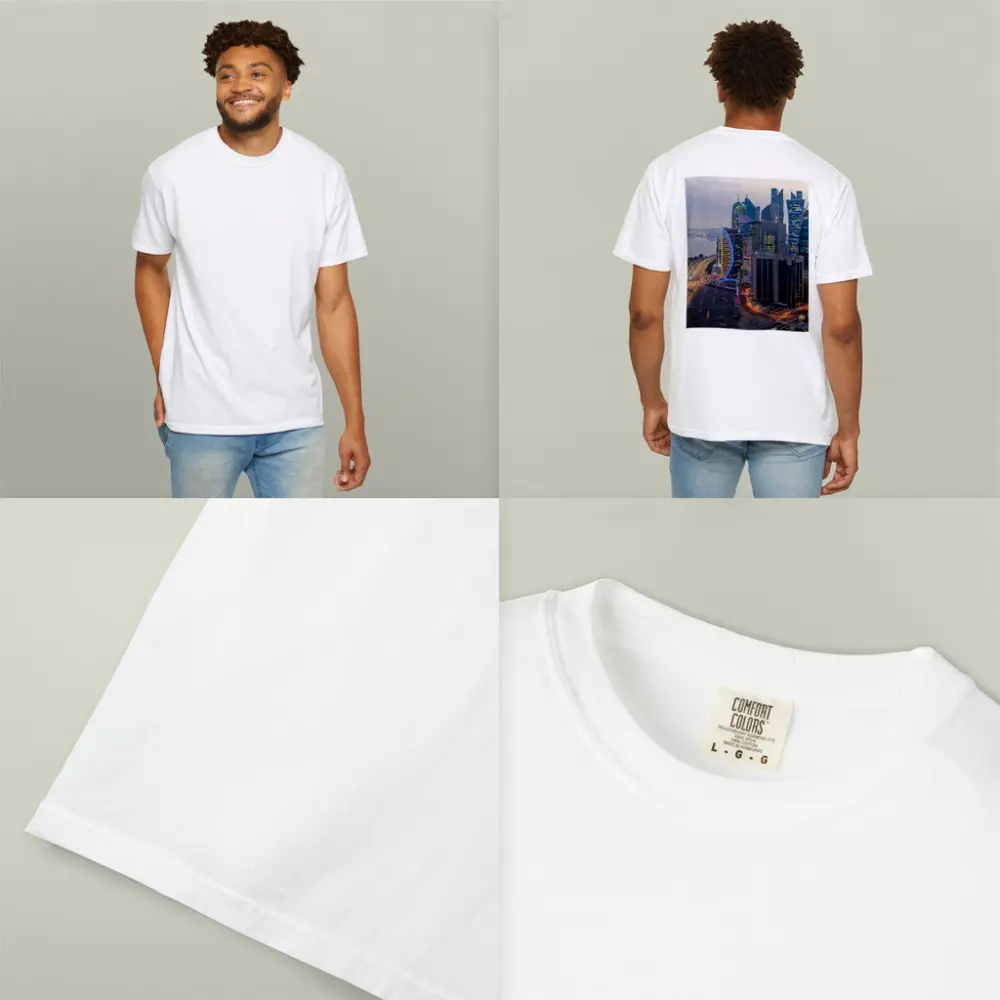 Doha Qatar Skyline City At Dusk – T-Shirts