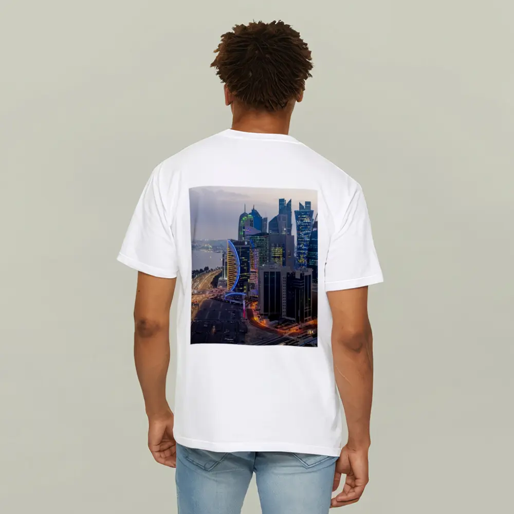 Doha Qatar Skyline City At Dusk – T-Shirts