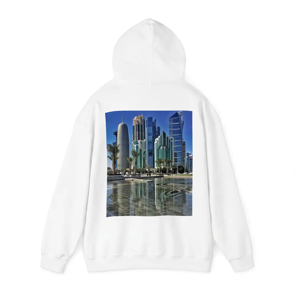 Doha Qatar Skyline Towers Palm Trees – Hoodies