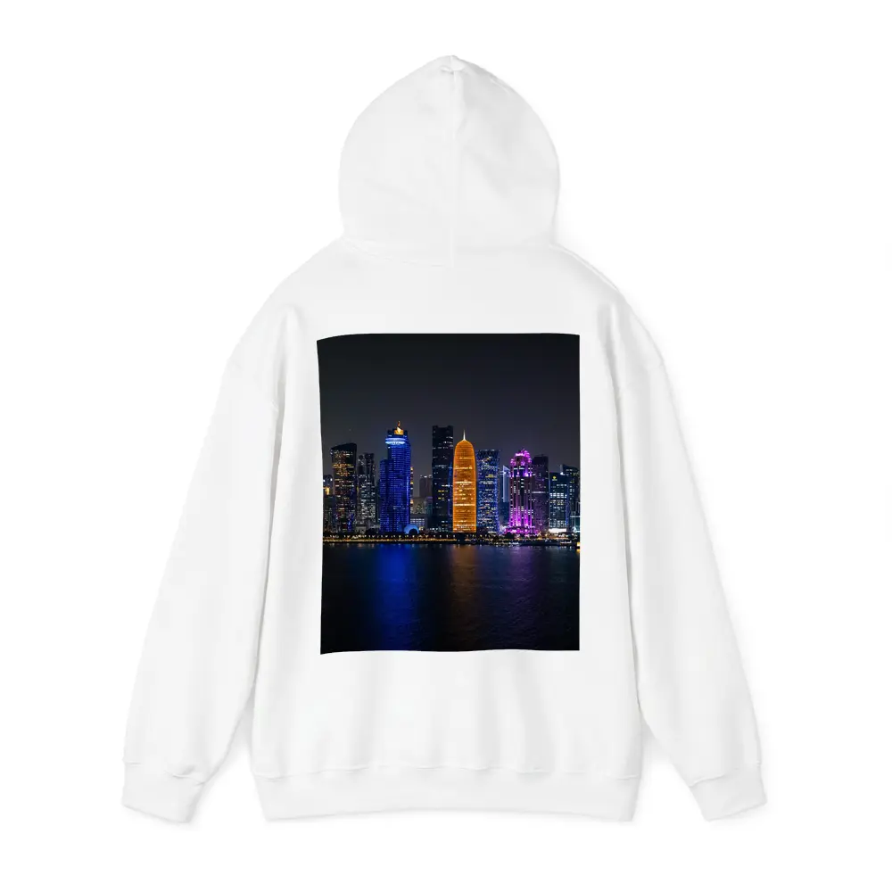 Doha Qatar Skyline Glowing At Night – Hoodies