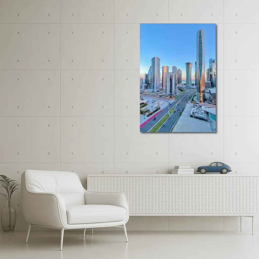 Doha Qatar City Skyline at Dusk – Wall Art
