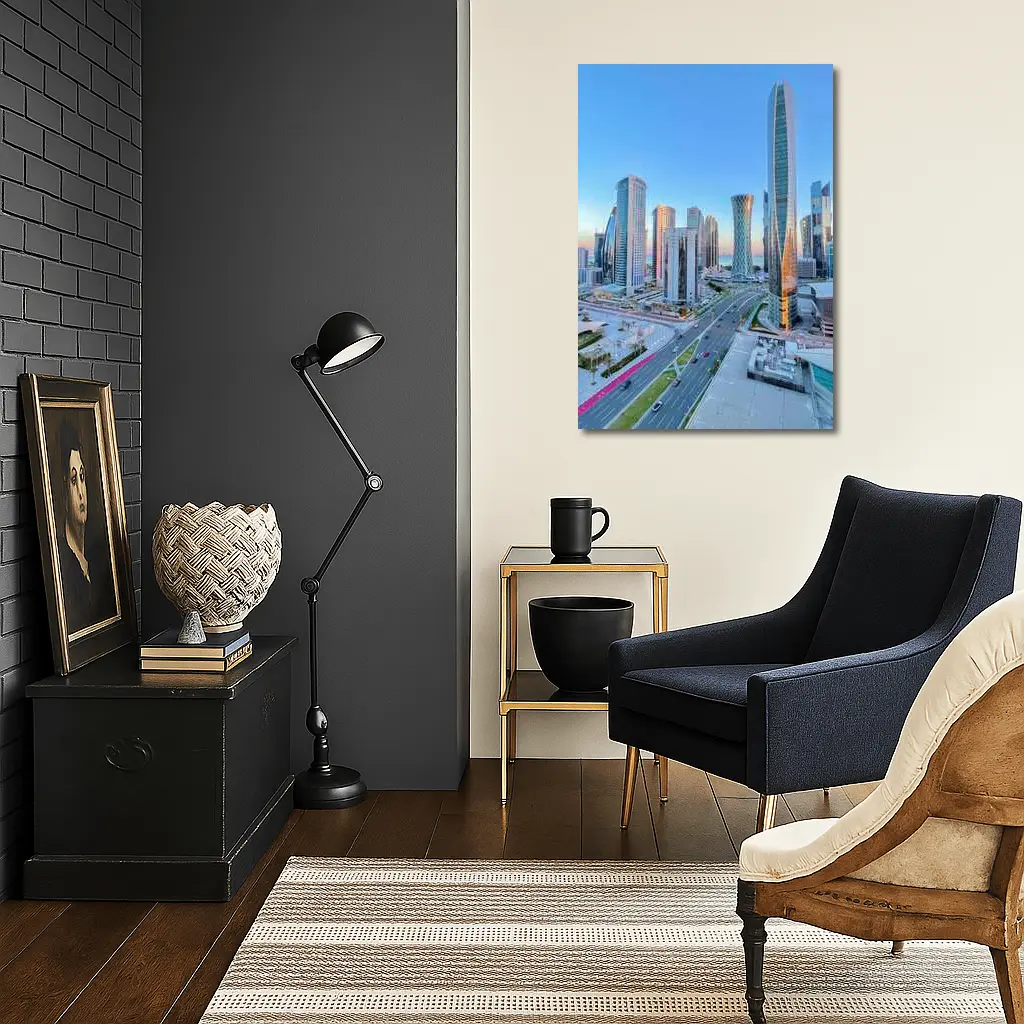 Doha Qatar City Skyline at Dusk – Wall Art