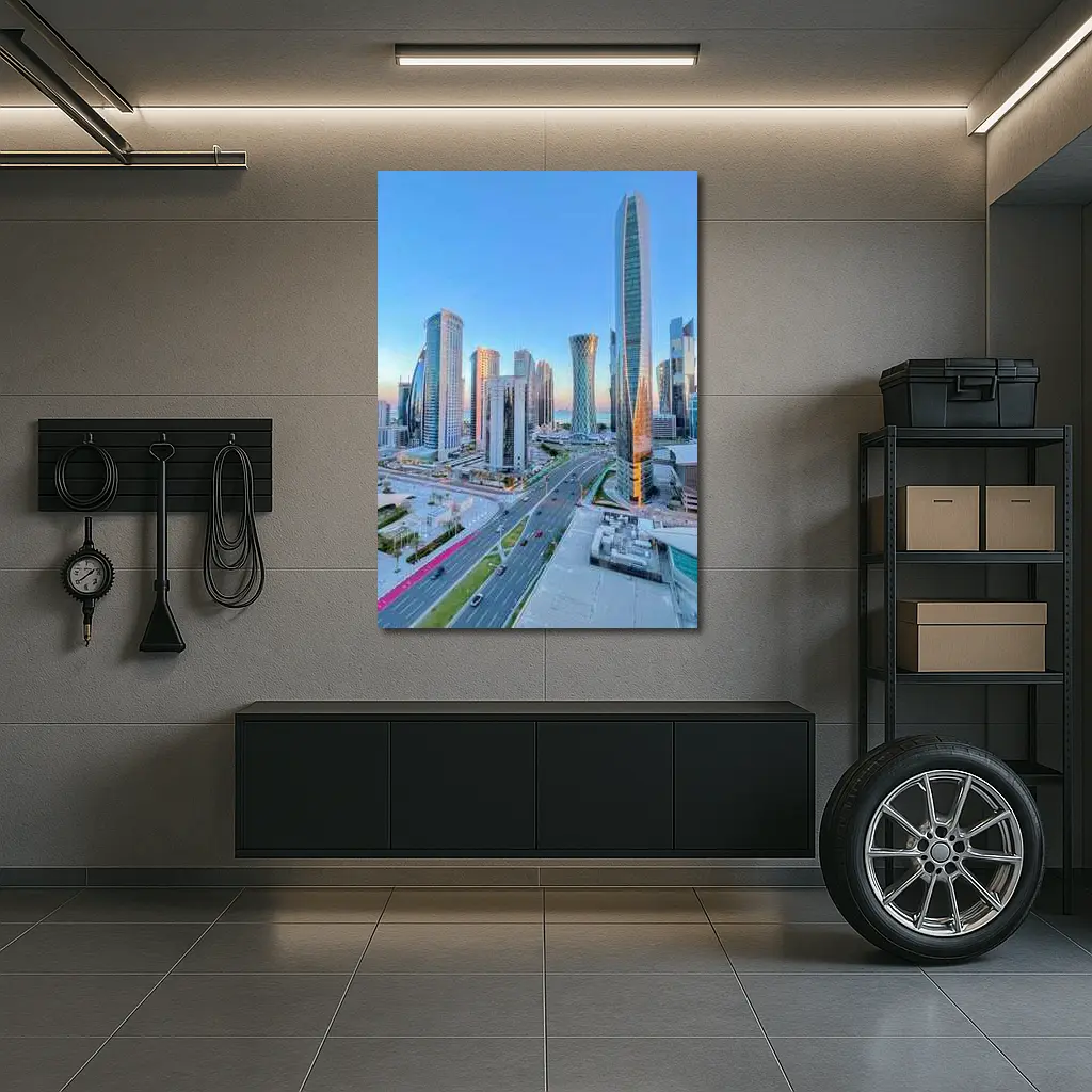 Doha Qatar City Skyline at Dusk – Wall Art
