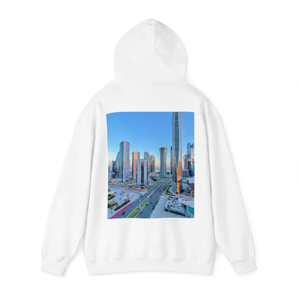 Doha Qatar City Skyline at Dusk – Hoodies