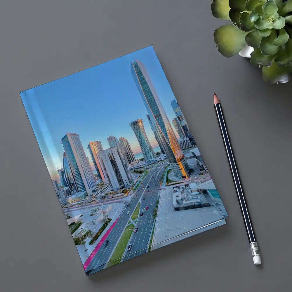 Doha Qatar City Skyline at Dusk – Notebooks