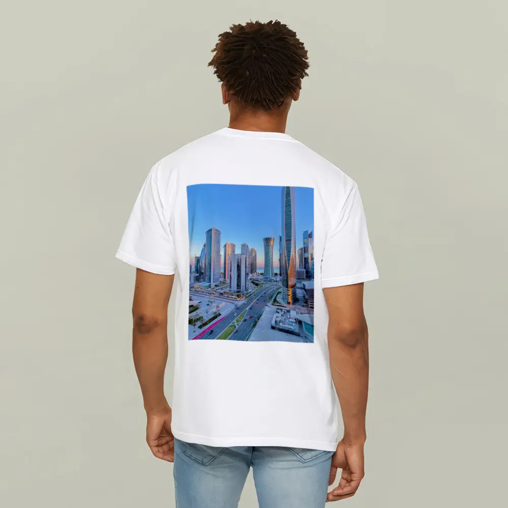 Doha Qatar City Skyline at Dusk – T-Shirts