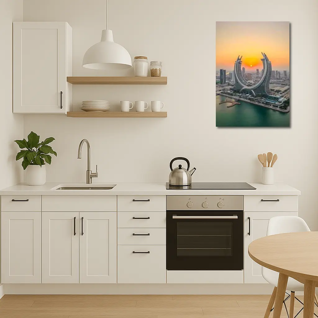 Katara Towers Doha Qatar Sunset Skyline – Wall Art