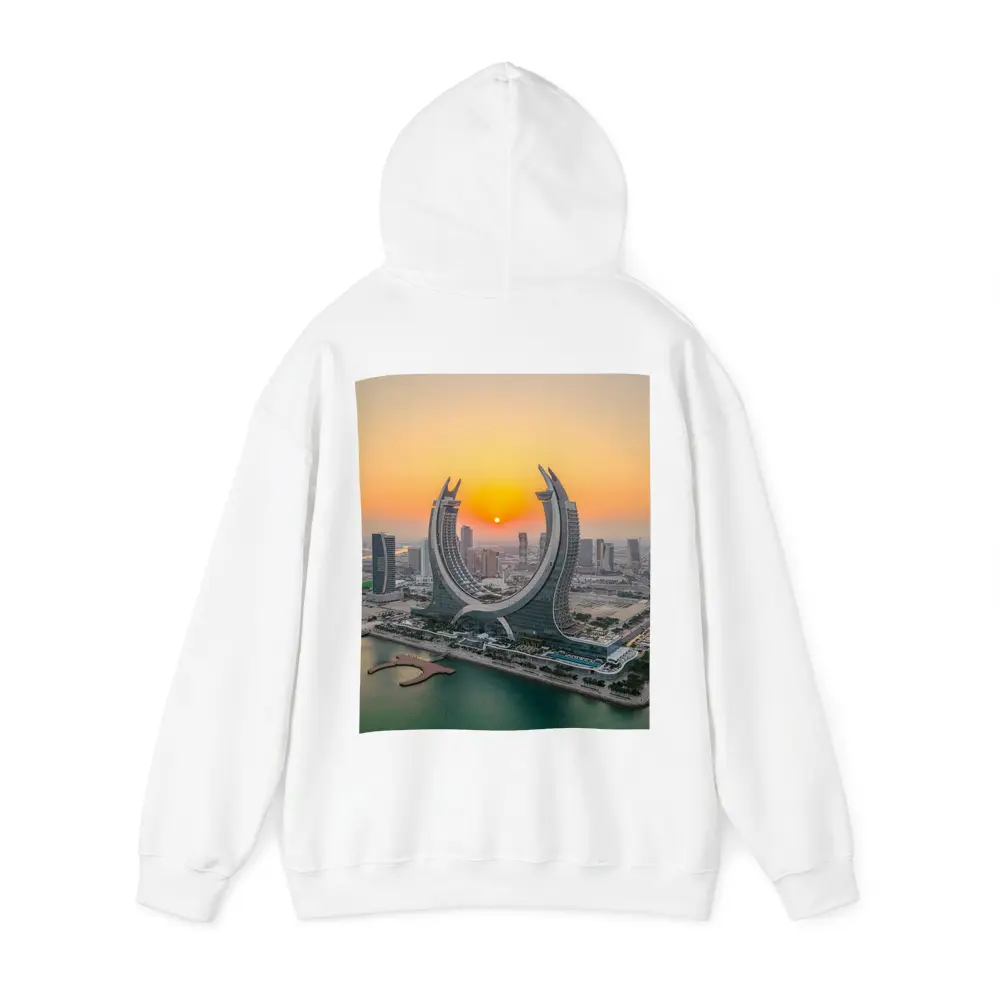 Katara Towers Doha Qatar Sunset Skyline – Hoodies