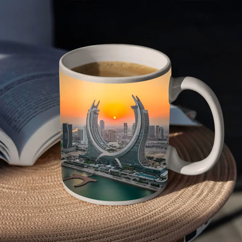 Katara Towers Doha Qatar Sunset Skyline – Mugs