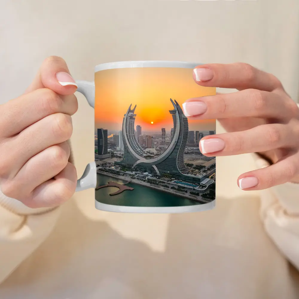Katara Towers Doha Qatar Sunset Skyline – Mugs