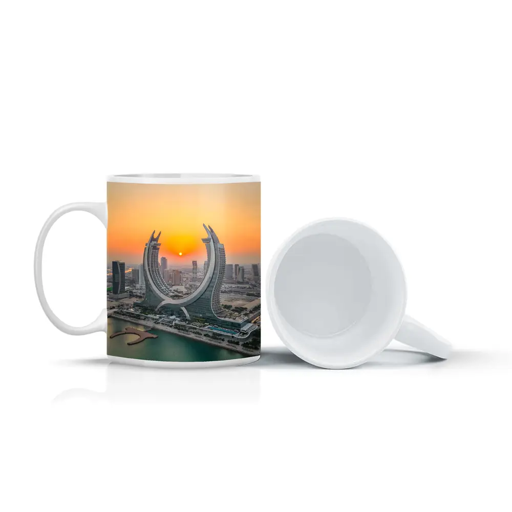 Katara Towers Doha Qatar Sunset Skyline – Mugs