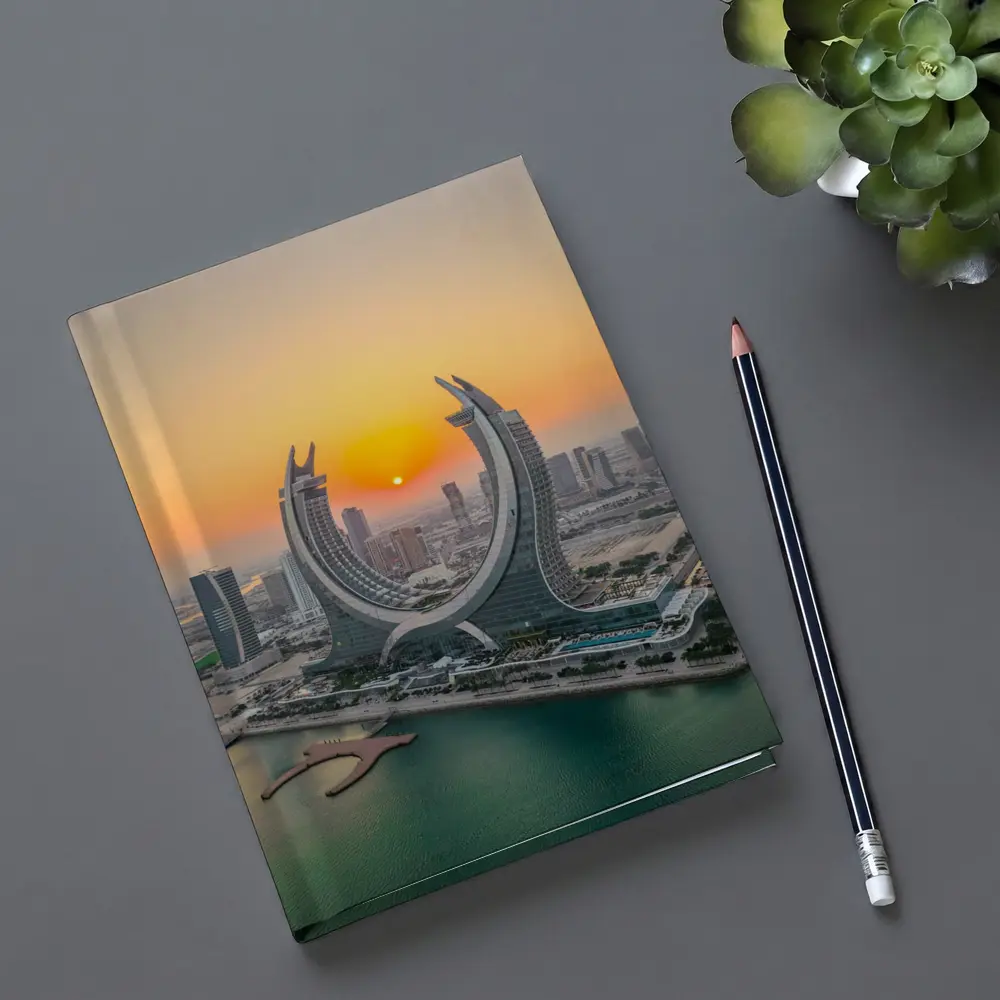 Katara Towers Doha Qatar Sunset Skyline – Notebooks