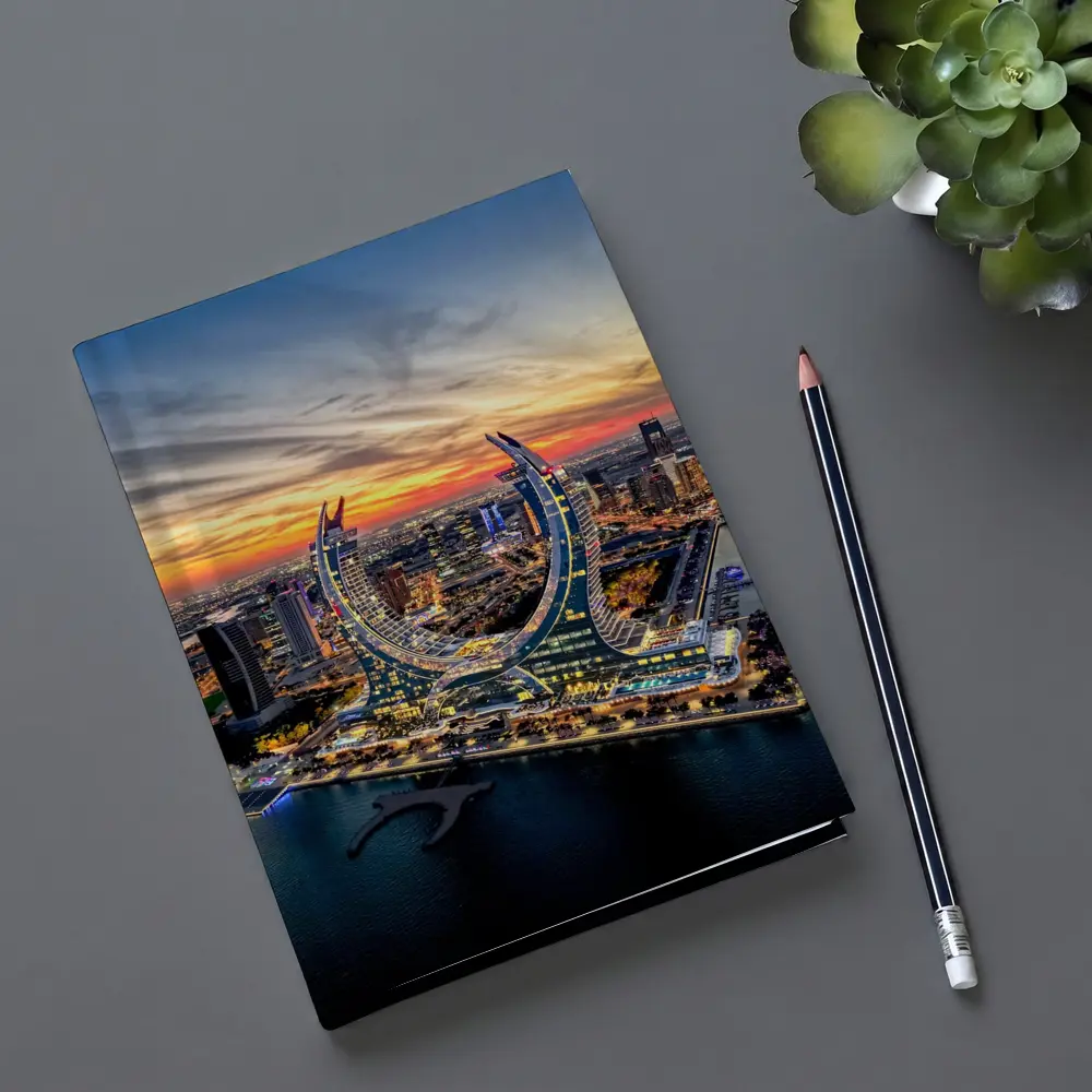 Lusail City Qatar Skyline Sunset Aerial View – Notebooks