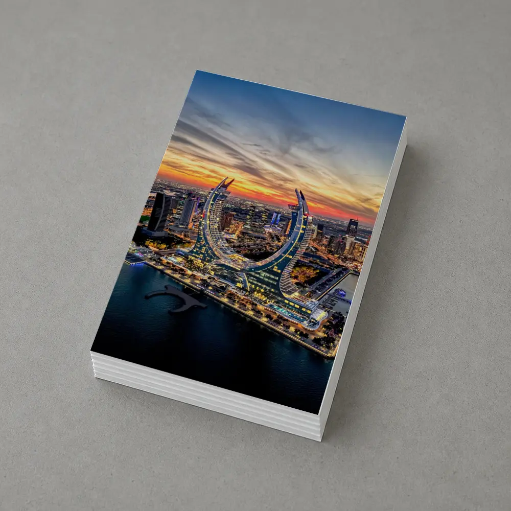Lusail City Qatar Skyline Sunset Aerial View – Postcards
