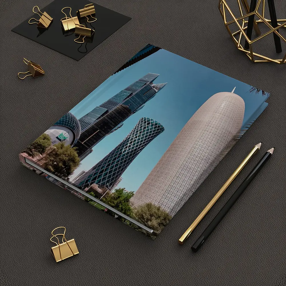 Doha Qatar Skyscrapers Blue Sky Cityscape – Notebooks