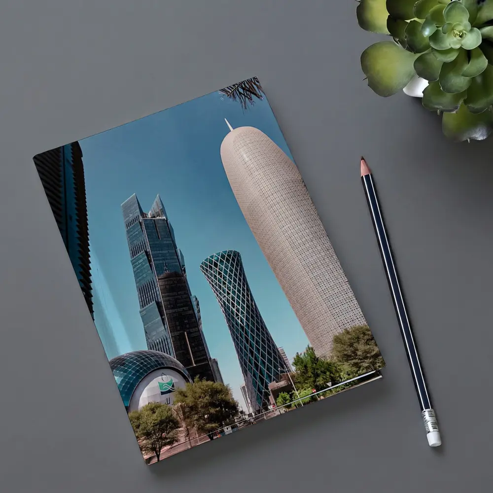 Doha Qatar Skyscrapers Blue Sky Cityscape – Notebooks