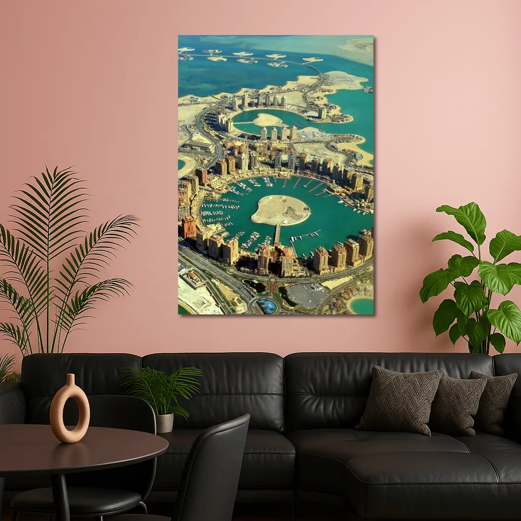 Pearl Qatar Aerial View Doha Marina – Wall Art