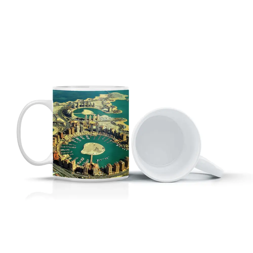 Pearl Qatar Aerial View Doha Marina – Mugs