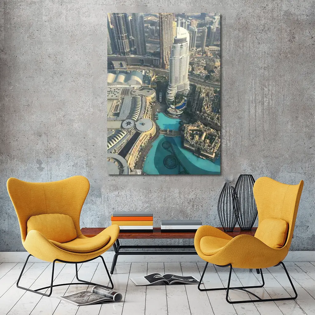 Dubai Downtown Aerial City Skyline View – Wall Art