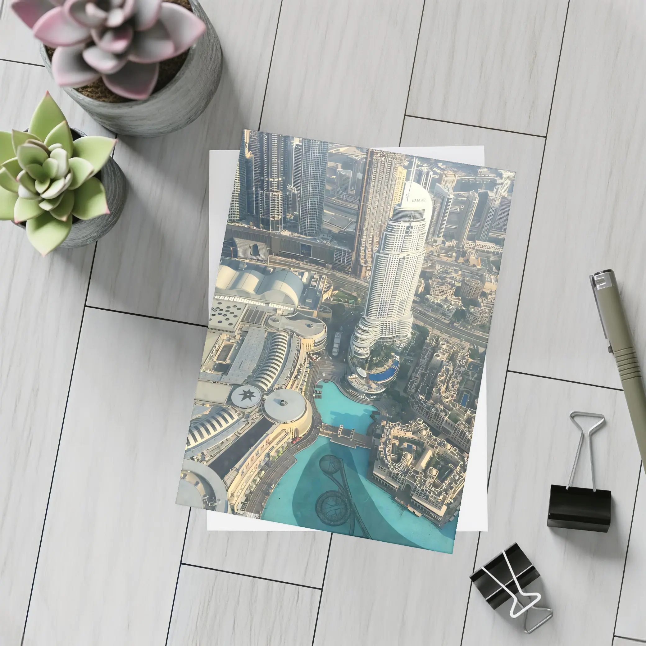Dubai Downtown Aerial City Skyline View – Postcards