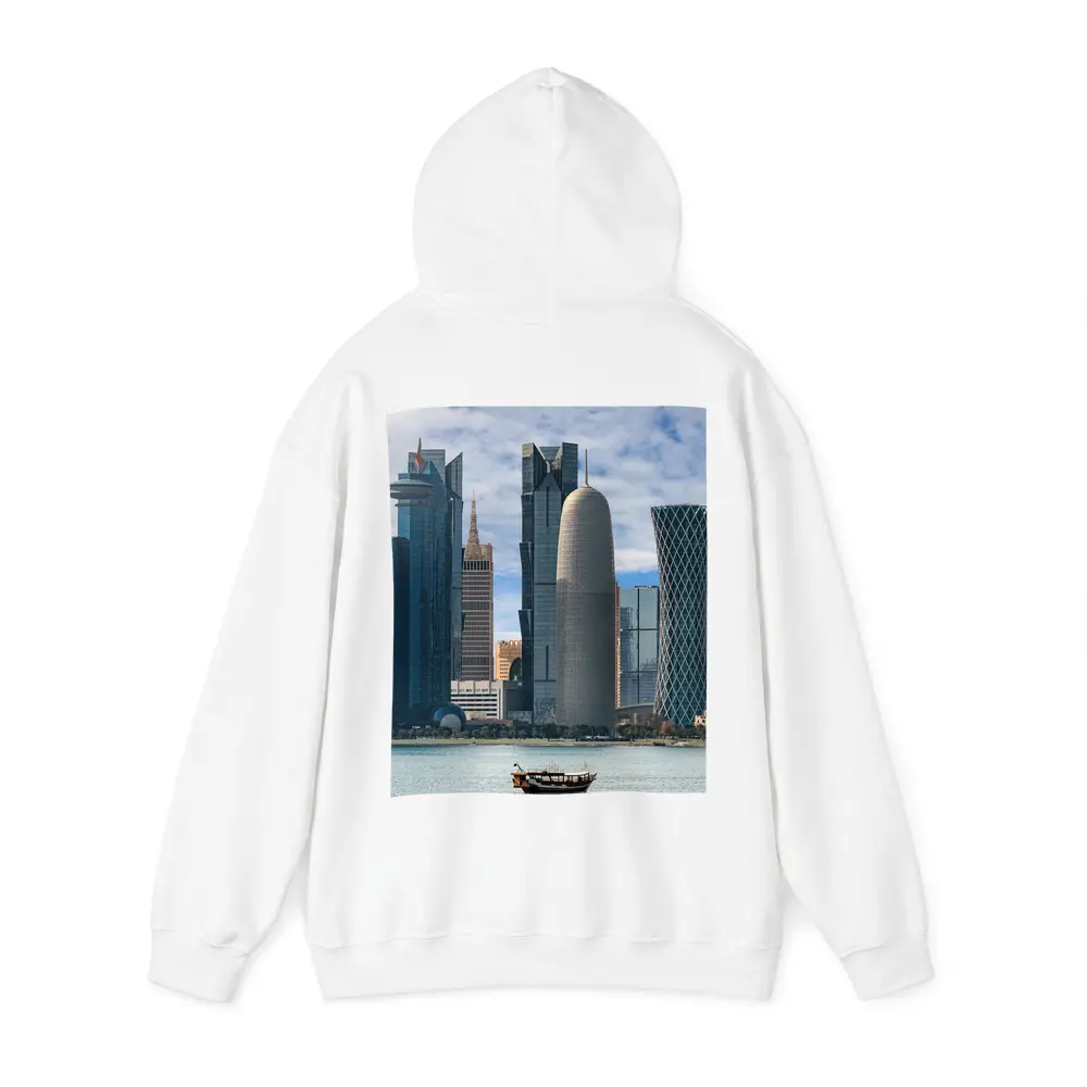 Doha Qatar Skyline Waterfront Dhow Boat – Hoodies