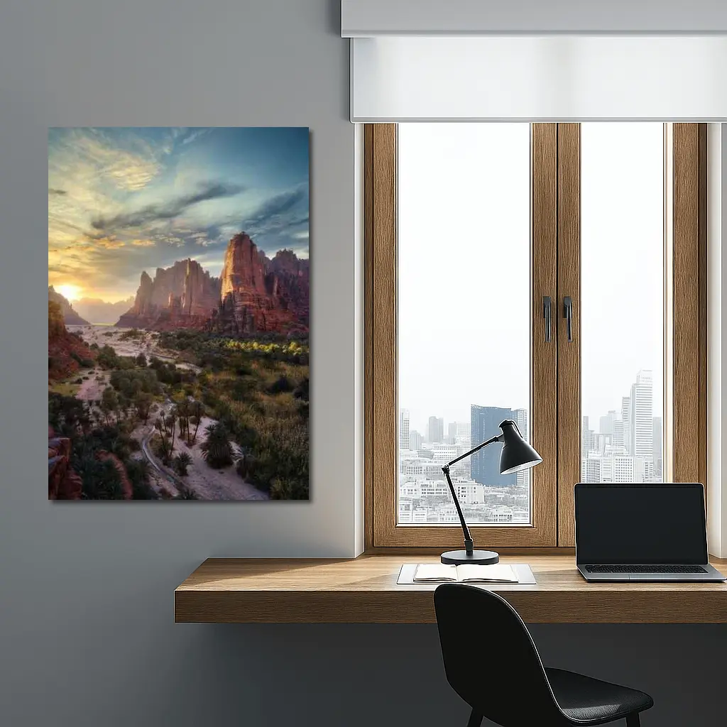 Zion Canyon Red Rocks Sunset Landscape – Wall Art