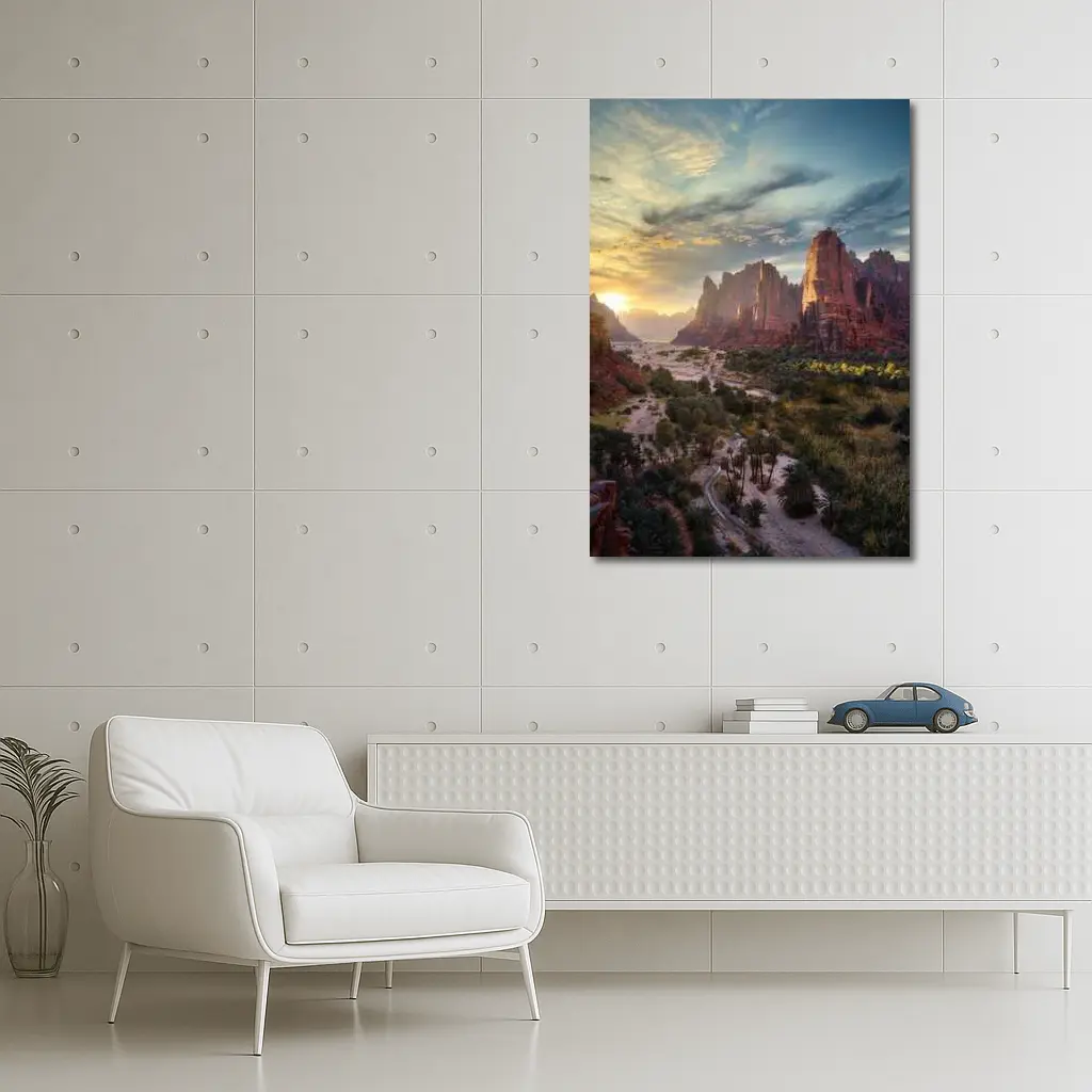 Zion Canyon Red Rocks Sunset Landscape – Wall Art