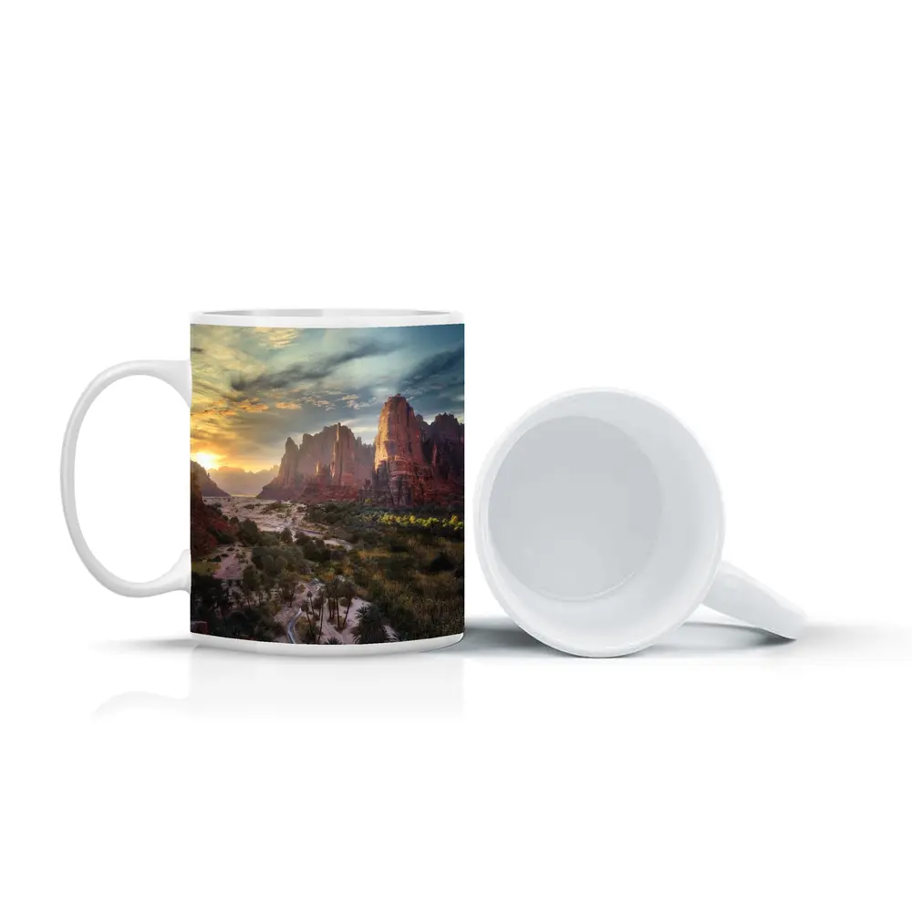 Zion Canyon Red Rocks Sunset Landscape – Mugs