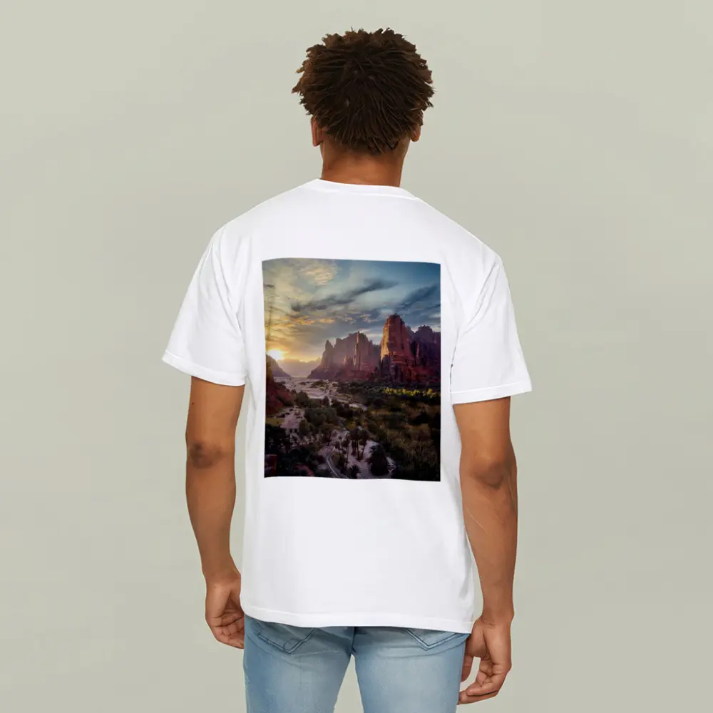Zion Canyon Red Rocks Sunset Landscape – T-Shirts