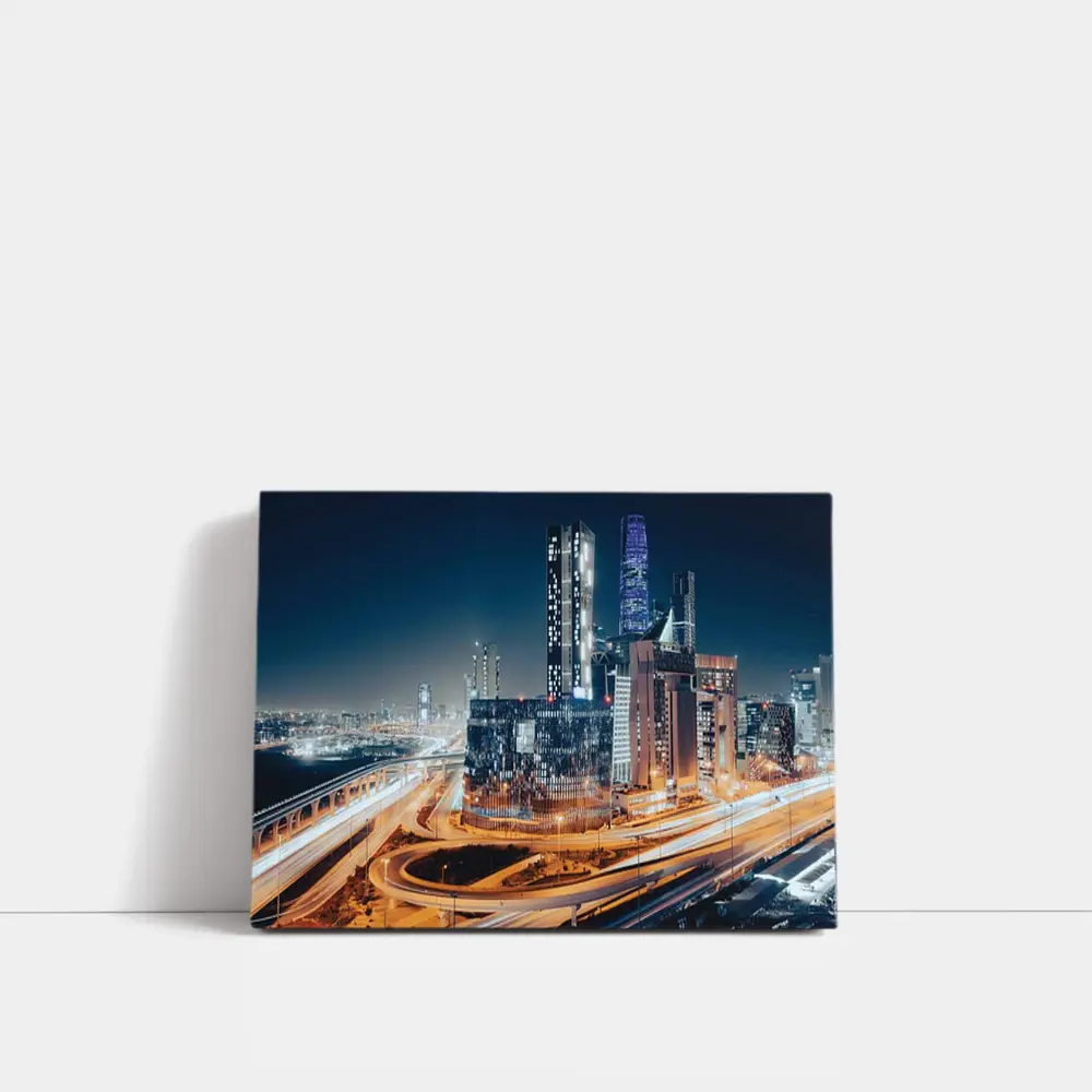 Doha Qatar City Skyline At Night – Wall Art