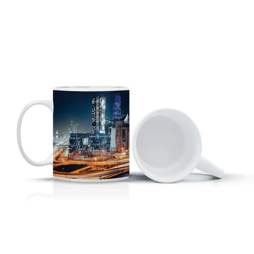 Doha Qatar City Skyline At Night – Mugs