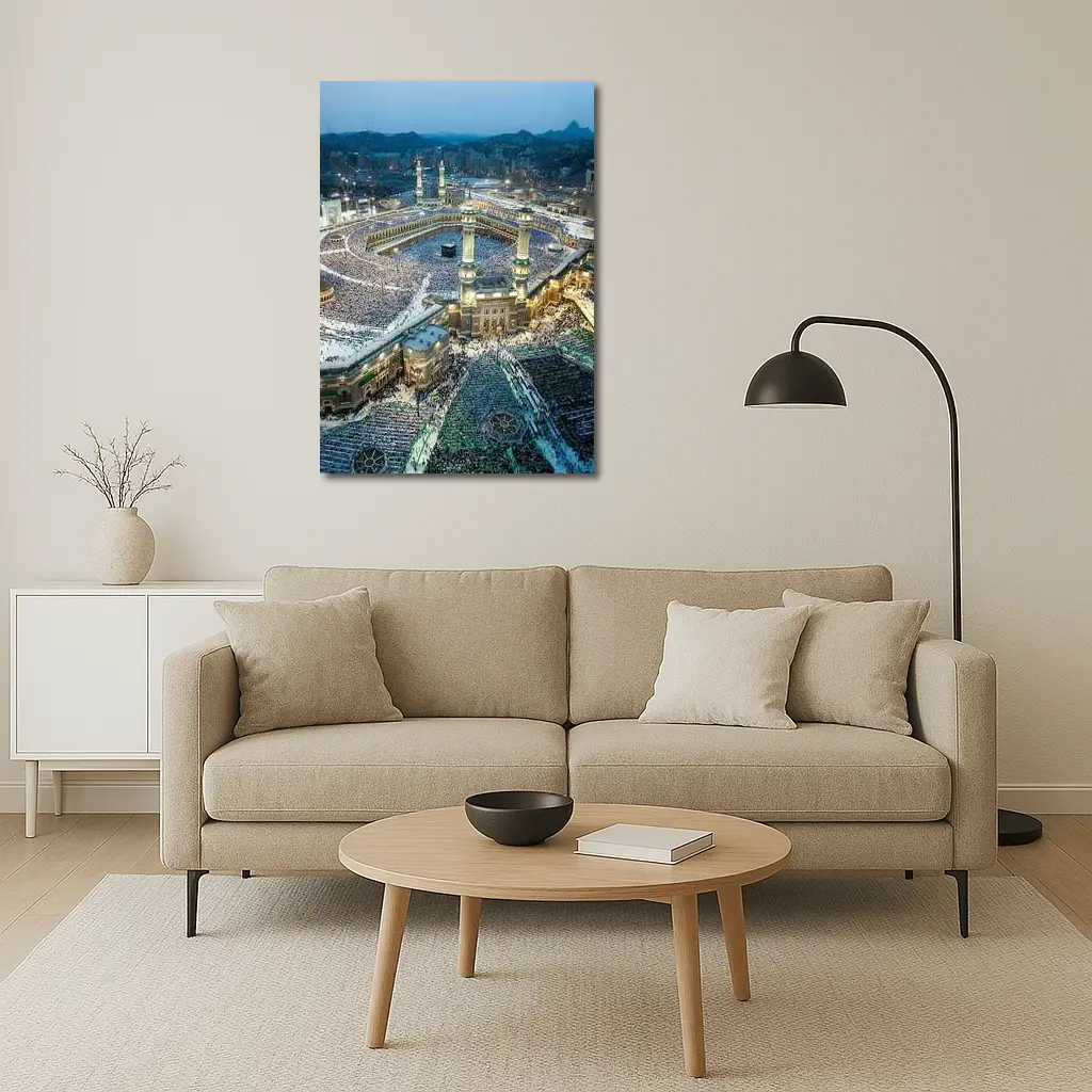 Mecca Grand Mosque Aerial Night View – Wall Art