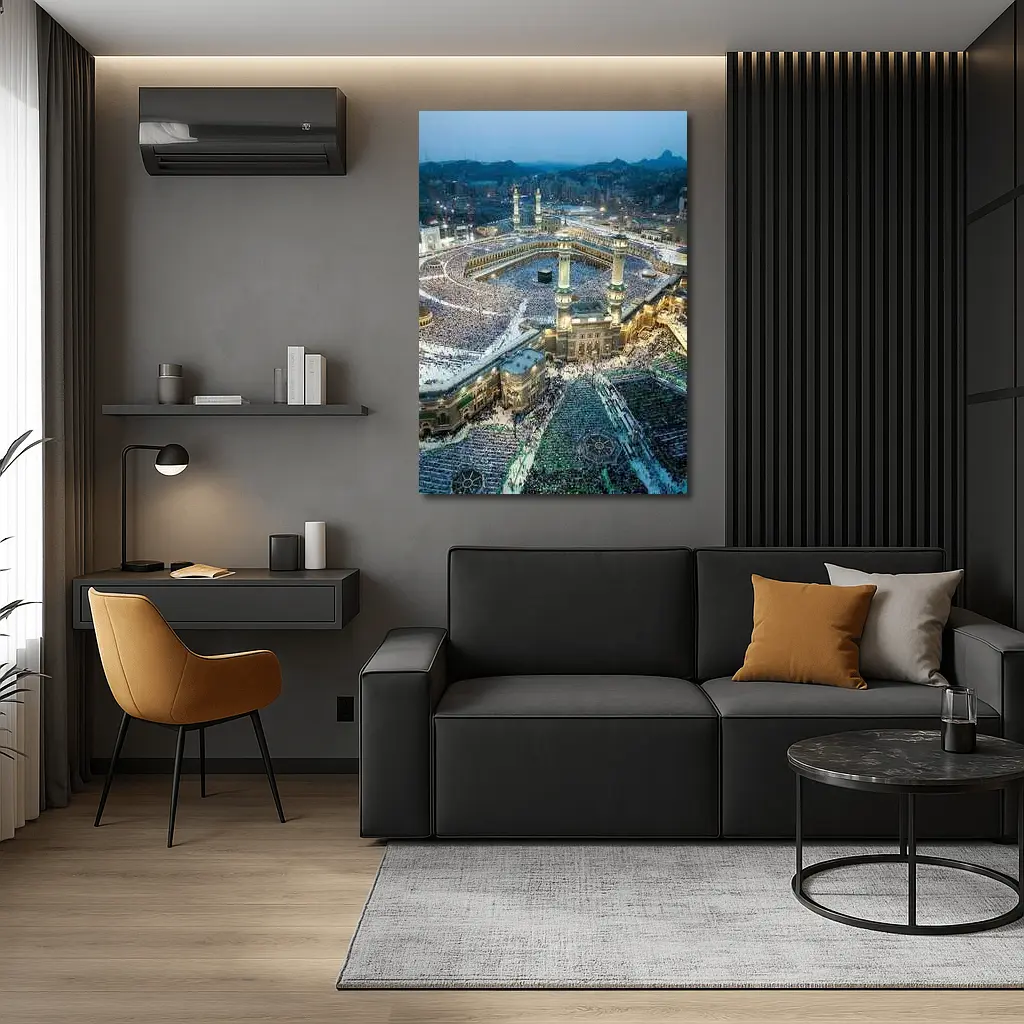 Mecca Grand Mosque Aerial Night View – Wall Art