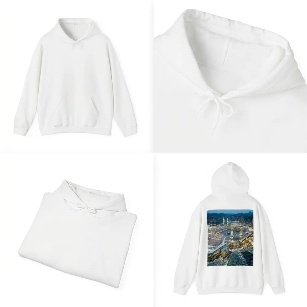 Mecca Grand Mosque Aerial Night View – Hoodies
