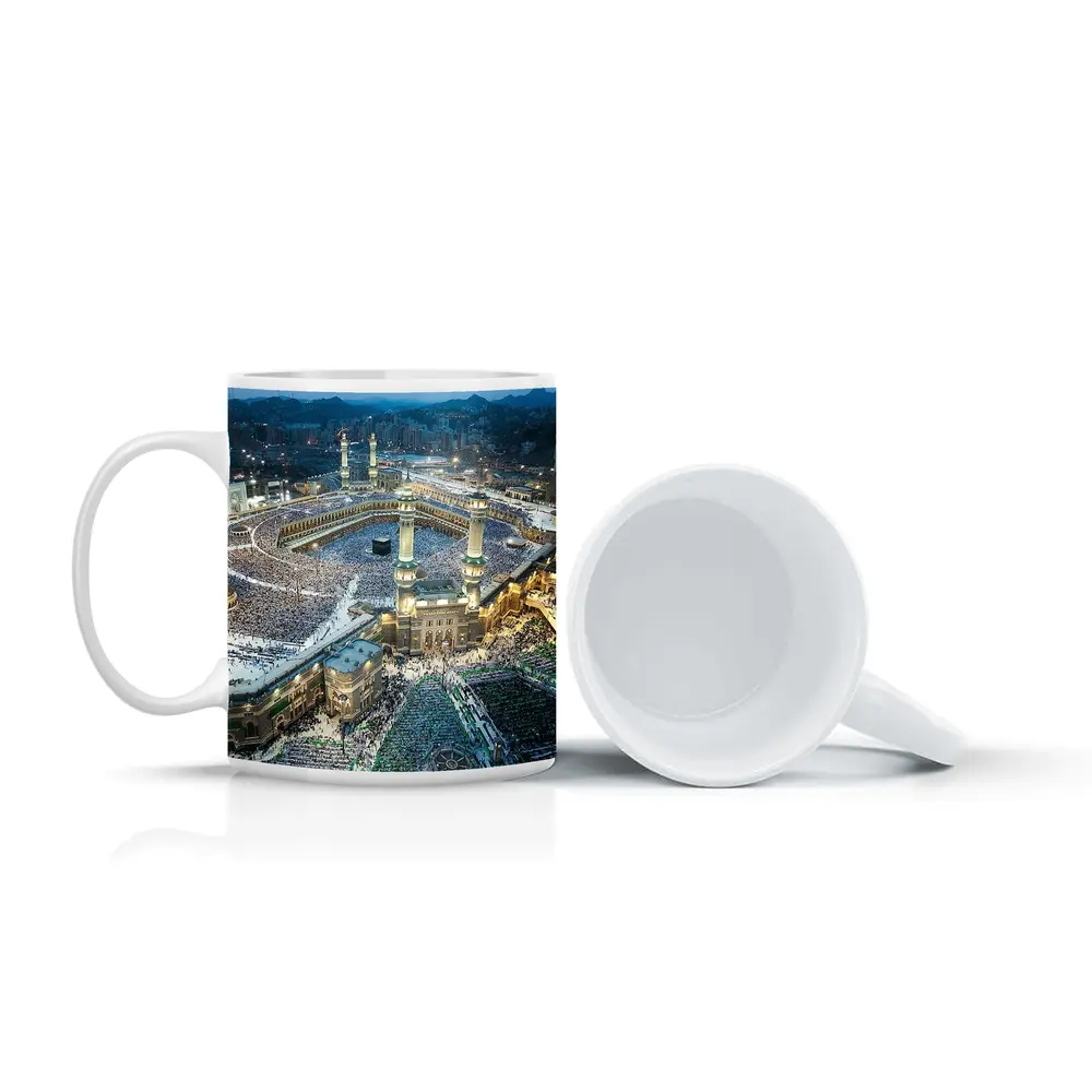 Mecca Grand Mosque Aerial Night View – Mugs