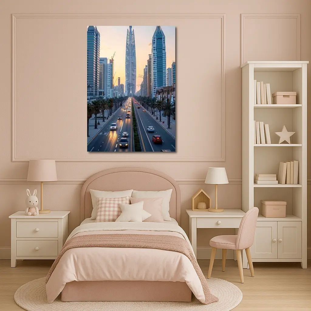 Dubai Sheikh Zayed Road Sunset Skyline – Wall Art