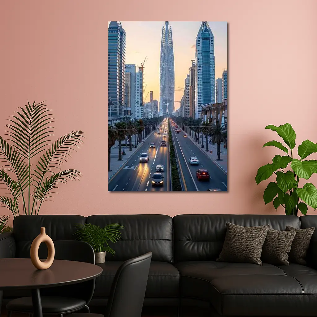 Dubai Sheikh Zayed Road Sunset Skyline – Wall Art