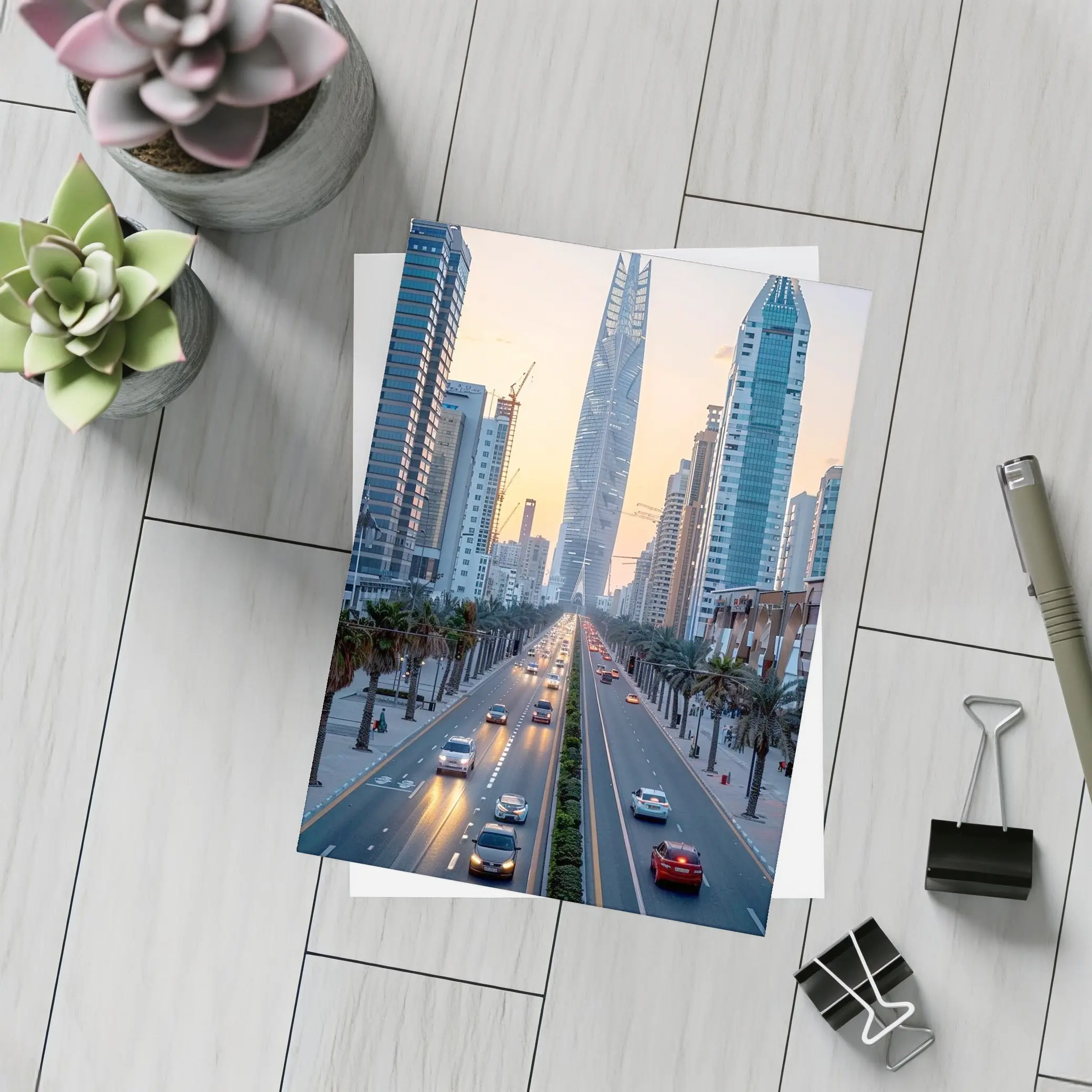 Dubai Sheikh Zayed Road Sunset Skyline – Postcards