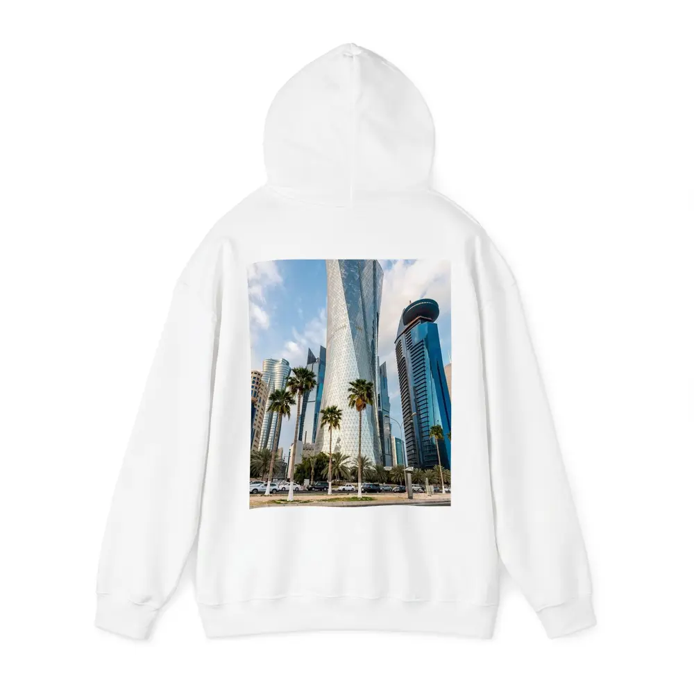 Doha Qatar Skyline Tower Palm Trees – Hoodies
