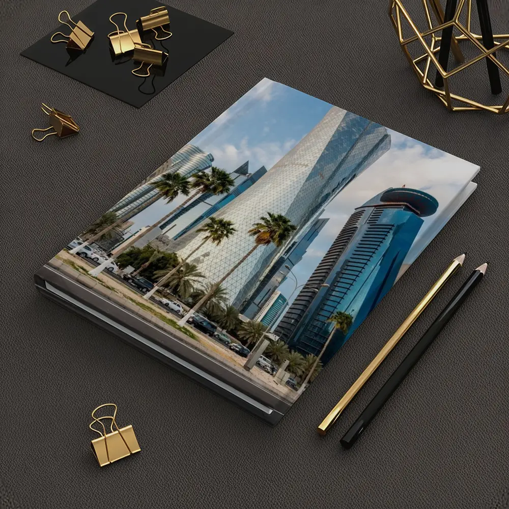 Doha Qatar Skyline Tower Palm Trees – Notebooks