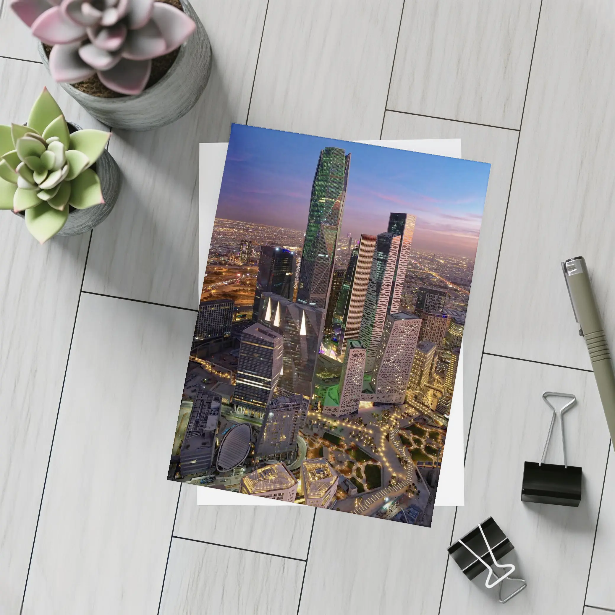 Riyadh Saudi Arabia Skyline At Dusk – Postcards